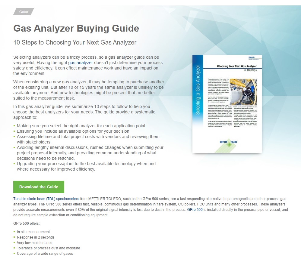 Mettler Toledo Gas Analyzer Buying Guide 10 Steps to Choosing Your